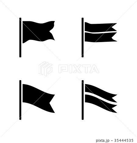 Black Flag Vector Icon 35444535