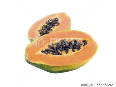 Papaya with clipping path  35445392