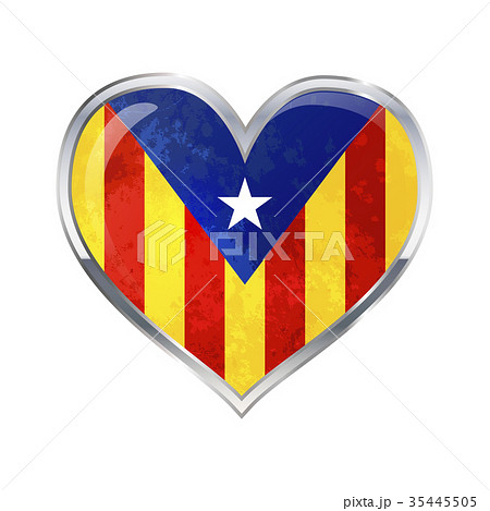 Heart shaped icon with Catalonia flag on white 35445505