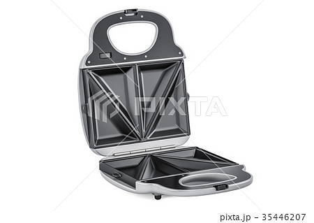 Opened sandwich maker closeup, 3D rendering 35446207