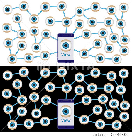 View through phone in social network View through phone in social network 35446300