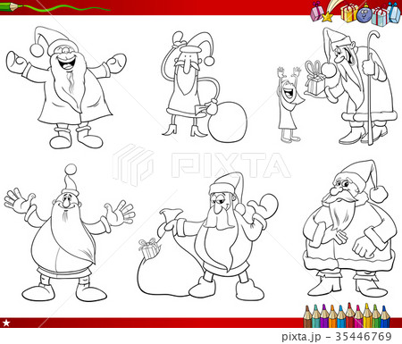 Santa Claus characters collection coloring book 35446769