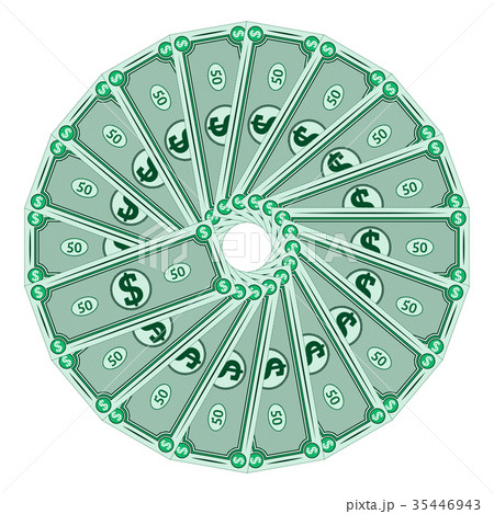 Dollars laid out in a circle, financial circle Dollars laid out in a circle, financial circle 35446943