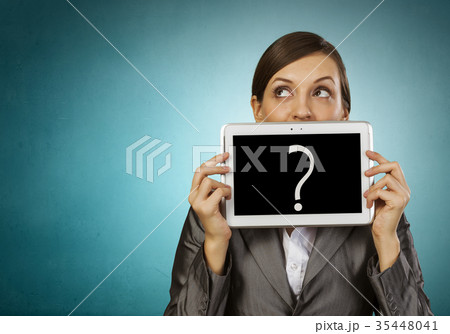 Woman with tablet 35448041