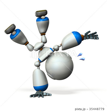 側転するキュートなロボット 側転するキュートなロボット 35448779