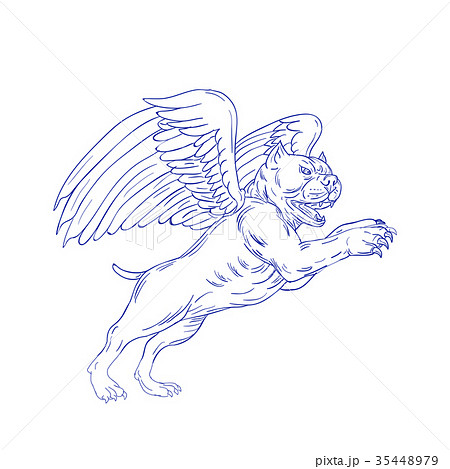 American Bully With Wings Drawing 35448979