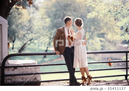 Wedding, the bride and groom on the wedding day photosession Wedding, the bride and groom on the wedding day photosession 35451137