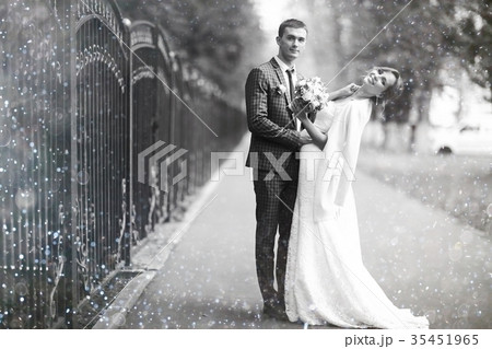 Wedding black and white photo poster 35451965