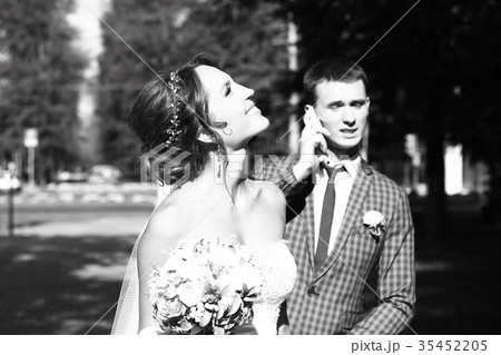 Wedding black and white photo poster Wedding black and white photo poster 35452205