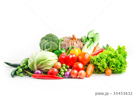 collection vegetables isolated white background 35453632