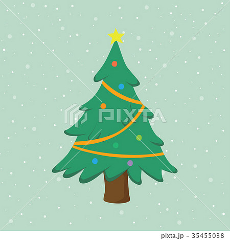 Christmas tree with snow background 35455038