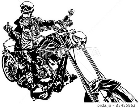 Skeleton Rider On Chopperのイラスト素材