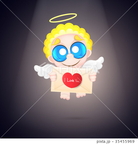 Beautiful and pretty cartoon little angel 35455969