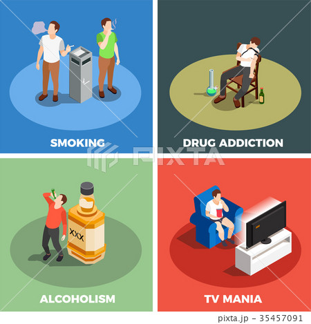 Addictions Isometric Design Concept 35457091