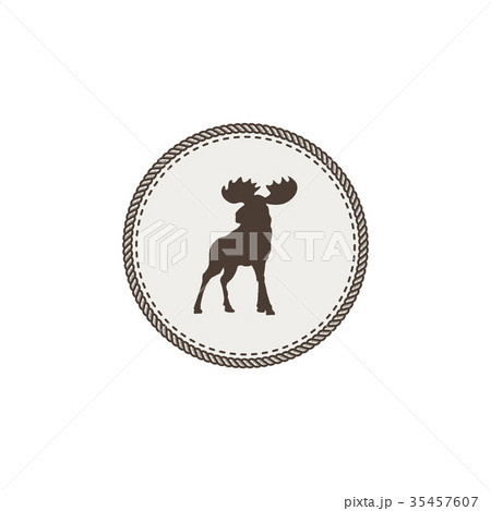 moose icon. Wild animal patch dsign. Stock moose icon. Wild animal patch dsign. Stock 35457607