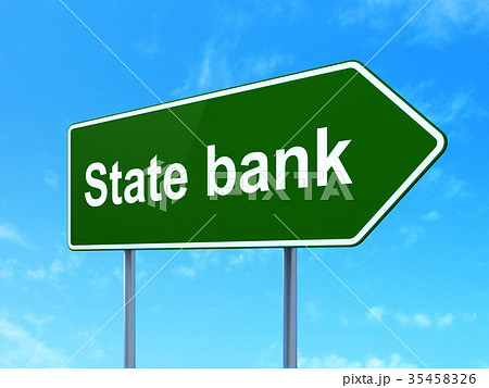 Banking concept: State Bank on road sign Banking concept: State Bank on road sign 35458326