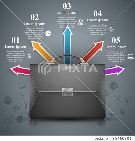 Briefcase - business illustration with color icon 35460301