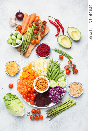 Ingredients for vegetarian snack buddha bowl Ingredients for vegetarian snack buddha bowl 35460680