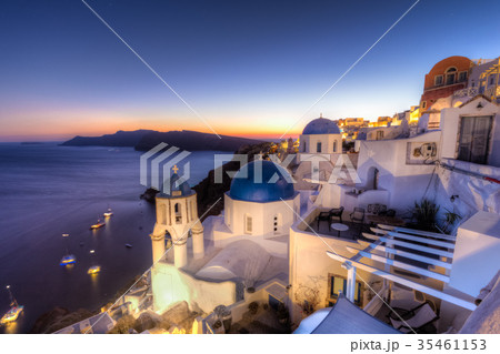 Traditional greek village of Oia at dusk 35461153