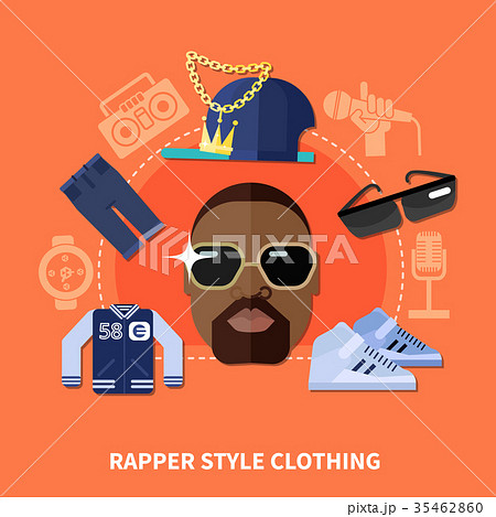 Rapper Style Clothing Composition のイラスト素材