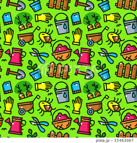 Garden seamless pattern vector illustration 35463067