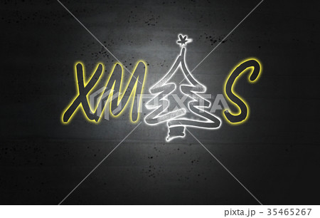 XMAS logo on concrete wall concept background 35465267