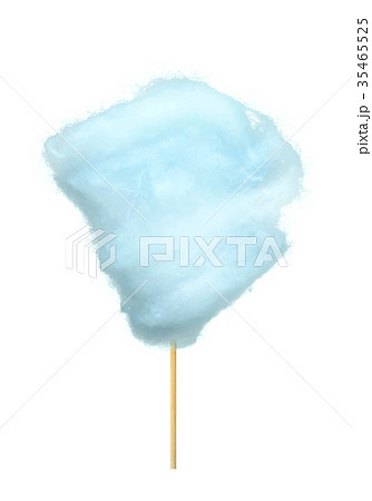 Realistic Blue Cotton Candy on Stick Isolatedのイラスト素材 [35465525] - PIXTA