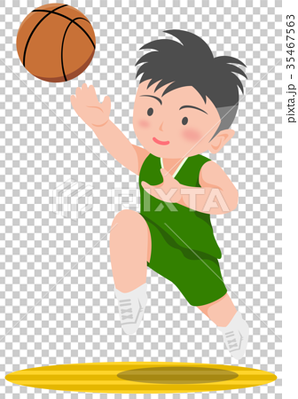 バスケットボール レイアップシュートのイラスト素材