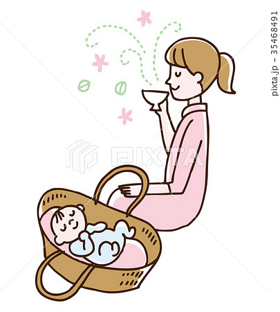 リラックス お母さん 赤ちゃんのイラスト素材 35468491 Pixta