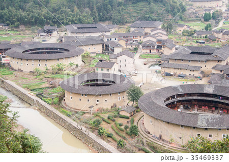 世界遺産 福建土楼 河坑土楼群 中国・福建省南靖県 世界遺産 福建土楼 河坑土楼群 中国・福建省南靖県 35469337