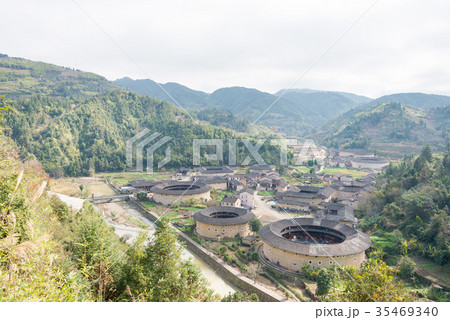 世界遺産 福建土楼 河坑土楼群 中国・福建省南靖県 世界遺産 福建土楼 河坑土楼群 中国・福建省南靖県 35469340