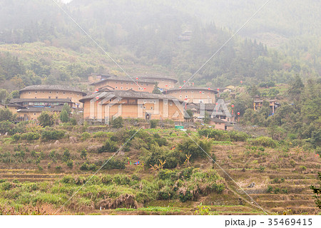 世界遺産 福建土楼 田螺坑土楼群 中国・福建省南靖県 35469415