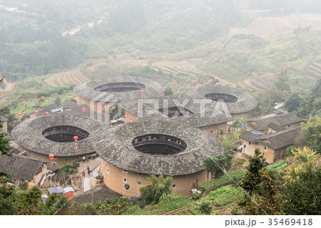 世界遺産 福建土楼 田螺坑土楼群 中国・福建省南靖県 世界遺産 福建土楼 田螺坑土楼群 中国・福建省南靖県 35469418