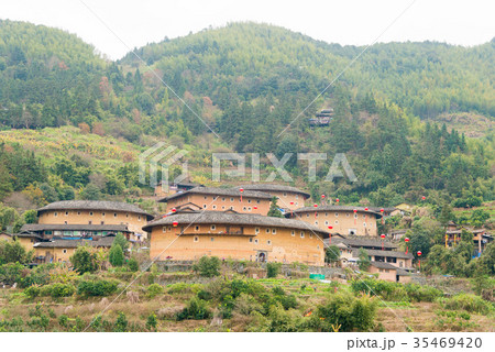 世界遺産 福建土楼 田螺坑土楼群 中国・福建省南靖県 世界遺産 福建土楼 田螺坑土楼群 中国・福建省南靖県 35469420