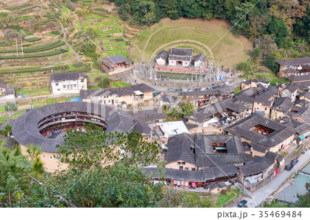 世界遺産 福建土楼 塔下村 中国・福建省南靖県 世界遺産 福建土楼 塔下村 中国・福建省南靖県 35469484
