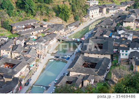 世界遺産 福建土楼 塔下村 中国・福建省南靖県 世界遺産 福建土楼 塔下村 中国・福建省南靖県 35469486