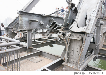 中国・北朝鮮国境 鴨緑江断橋 中国・遼寧省丹東市 35469801