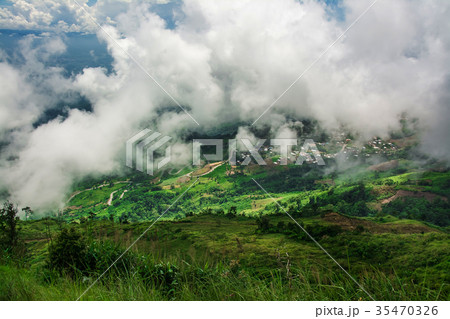 Landscape of fog and Mountain ,in Thailand Landscape of fog and Mountain ,in Thailand 35470326