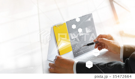 Hands planning srategy marketing with icon 35472664