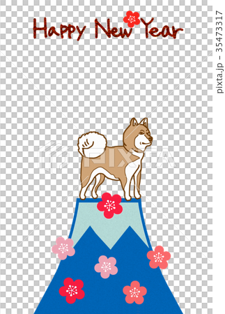 New Year's card Akita dog New Year's card Akita dog 35473317
