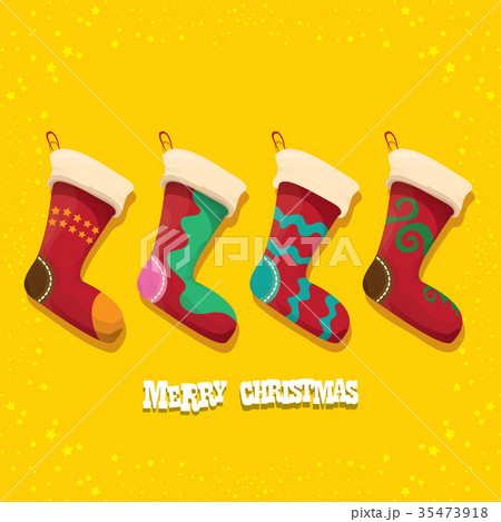 vector cartoon cute christmas stocking or socks 35473918