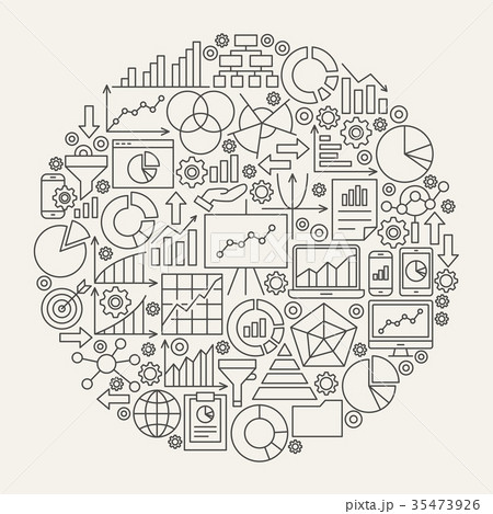 Business Diagram Line Icons Circle Business Diagram Line Icons Circle 35473926