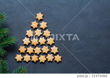 Christmas or New Year tree made with cookies 35475060