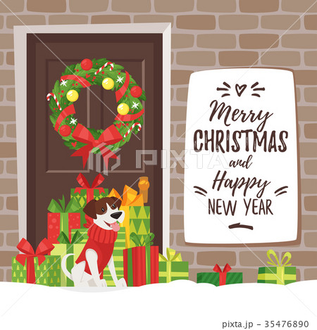 Christmas New Year greeting card 35476890