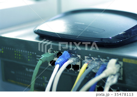 Blue router with VPN lan for ethernet and internet 35478113