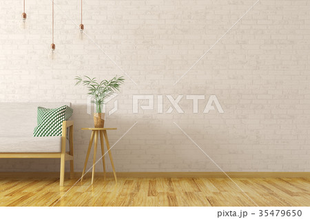 Interior with sofa and plant on the table 3d Interior with sofa and plant on the table 3d 35479650