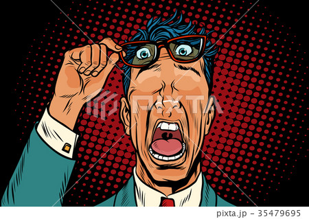 eye on his forehead, the frightened man 35479695