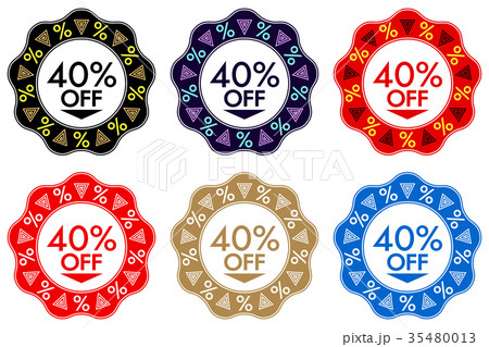 40% Off Discount Sticker. Banner with 40% off 40% Off Discount Sticker. Banner with 40% off 35480013