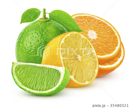 Isolated citrus fruits isolated on white Isolated citrus fruits isolated on white 35480321