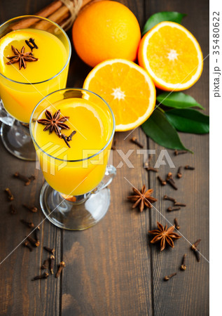 Fall Winter Cocktail Hot Spicy Orange Punch  35480622